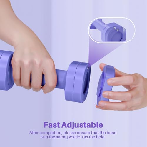 Zempox Adjustable Dumbbell Set, 4 in 1 Free Weight Dumbbell Set for Women, Hand Weight for Women at Home, Each 2lb 3lb 4lb 5lb with TPU Soft Rubber Handle for Home Gym Aquatic Fitness Equipment,Purple - color: Purple