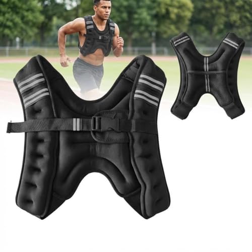 Weighted Vest 12lbs-30lbs Adjustable for Men & Women, Strength Training Weight Vest with Reflective Stripe, Pocket for Running, Workout, Weight Loss, Home Gym - size: 20 LB