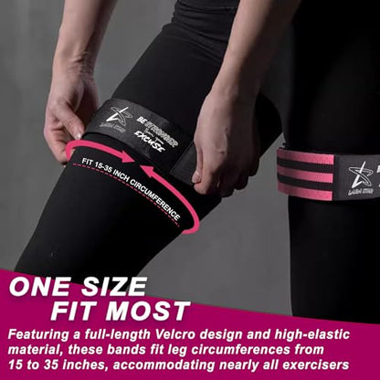 BFR Occlusion Bands for Women Glutes,Blood Flow Restriction Bands for Legs, Butt & Hip Building, Workouts, Best Fabric Resistance Bands for Squat Butt & Thigh