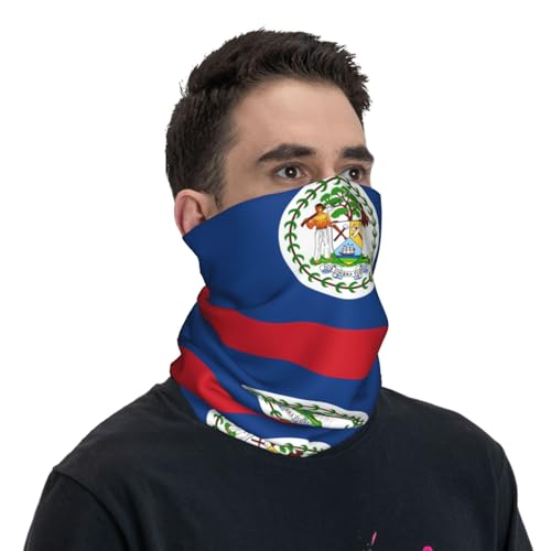Belize Flag Prints Multifunctional Sport Headband – Seamless Stretch Neck Gaiter for Hiking, Biking, Running & Outdoor Activities – Soft, Quick-Dry, No-Fade Design