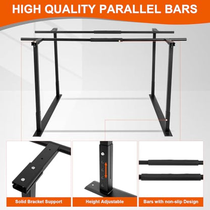 Adjustable Physical Therapy Parallel Bars, 666Lbs Capacity Standing Assist Bar for Daily Mobility Support, Heavy-Duty Parallel Bar for Leg Training