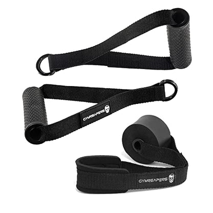 Gymreapers Resistance Band Handle/Door Anchor Combo - Exercise Band at Home Workout - (1 Pair of Handles) - Used with Any Resistance Bands for Men and Wome