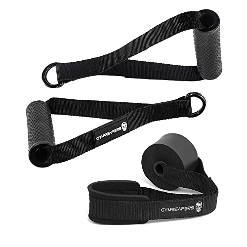 Gymreapers Resistance Band Handle/Door Anchor Combo - Exercise Band at Home Workout - (1 Pair of Handles) - Used with Any Resistance Bands for Men and Wome