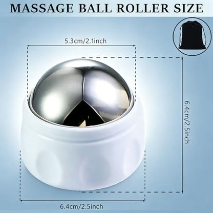 Massage Ice Roller Ball - Roller for Muscles Deep Tissue - Stays Cold for 6 Hours, Plantar Fasciitis Roller, Sports Fitness Relaxations Gift, Rapidly Relieve Muscle Pain and Tension - color: White-01