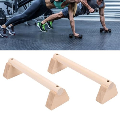 Push Up Stand, 2PCS Beech Wood Pushup Bars Exercise Home Workout Equipment, Wooden Parallettes Handle Stands Grip for Men Strength Training, Planks Calisthenics