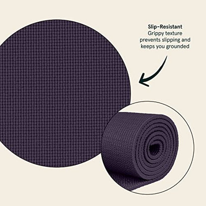 Retrospec Pismo Yoga Mat w/Nylon Strap for Men & Women - Non Slip Exercise Mat for Yoga, Pilates, Stretching, Floor & Fitness Workouts, .5mm Thick, Easy to Clean
