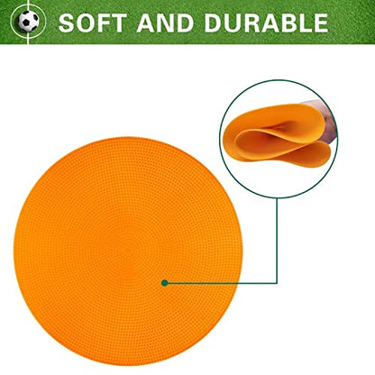 Poly Spot Markers 4inch/9 inch Non-Slip Rubber Agility Markers Flat Field Cones Floor Dots for Football, Soccer, Basketball Training Markers, School Activities, Exercise Drills, Social Distancing - style: 9inch 18Pcs(Orange)
