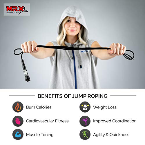 MRX 9" PVC Jump Rope for Cardio Fitness - Versatile Jump Rope for Both Kids and Adults - Great Jump Rope for Exercise - color: 581-Black
