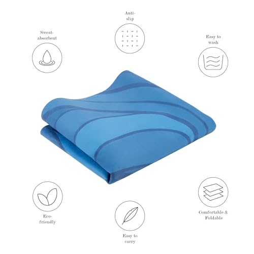 Foldable Yoga Mat, Non-slip Suede Fitness Mat With Carry Bag for Hot Yoga, Exercise, Pilates, 1.5mm Thick Lightweight Exercise Yoga Mat for Women