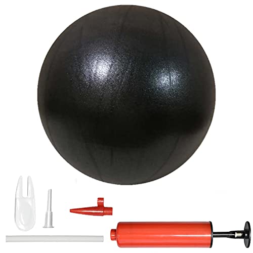 Mini Pilates Exercise Yoga Ball, 9 Inch Small Inflatable Exercise Yoga Ball,Core Training and Physical Therapy Equipment, with Pump - color: Black, size: 6 inch