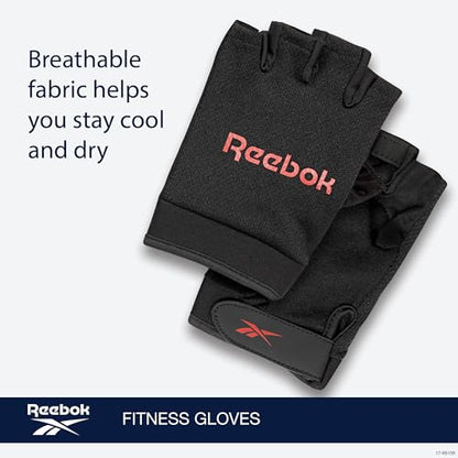 Reebok Classic Fingerless Gloves Lightweight Fitness & Weight Lifting Gloves for Training