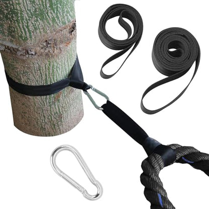 2 Packs Battle Rope Anchor Strap Kit Accessories for Home Gym Outdoor Muscle Workout Equipment,Carabiners with 4 Durable Straps and 2 Heavy Duty Carabiner, Home Gym Equipment