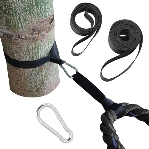 2 Packs Battle Rope Anchor Strap Kit Accessories for Home Gym Outdoor Muscle Workout Equipment,Carabiners with 4 Durable Straps and 2 Heavy Duty Carabiner, Home Gym Equipment