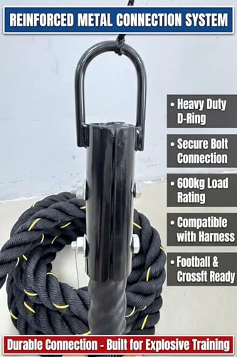 Weight Workout Sled Pulling Rope 1.5" x 16FT, Trainer Physical Training Strength Rope for Tire Pulling, Football Training, Fitness Resistance Exercise Equipment - size: 16ft