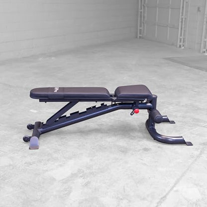 Body Solid (GFID100B) Adjustable Leverage Flat Incline Decline Bench for Weight Lifting, Heavy Duty Fitness Workout Equipment for Bench Press & Incline Exercise, Commercial and Home Gym Essentials
