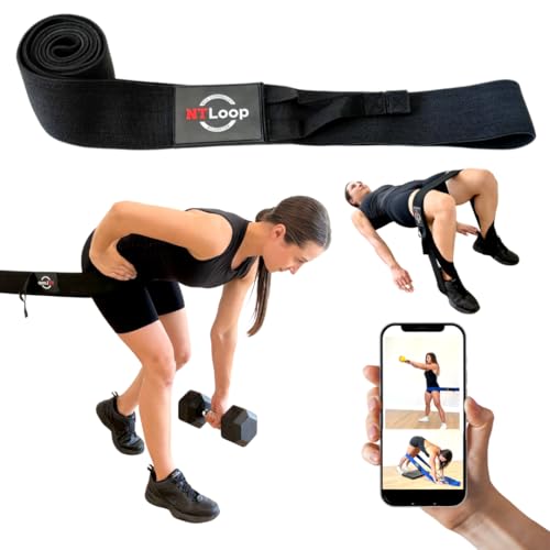 Fabric Long Loop Resistance Band with Door Anchor with Instructions - Best Resistance Band for Glutes, Leg Exercises, Chest Exercises, Muscle Building – NT Loop Extra Heavy Strength