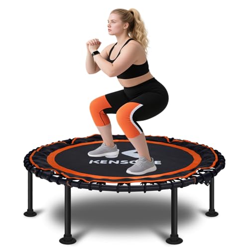K KENSONE 40/48" Rebounder Trampoline for Adults, Bungee, 450/550 LBS Quiet - color: Orange, size: 40" without Bar