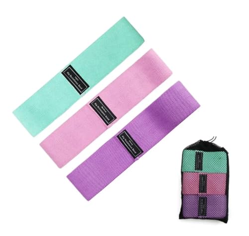 Resistance Bands, Set for Exercise, 3 Resistance Levels, Fabric Stretch Bands for Legs and Glutes, Workout Bands for Yoga, Pilates, Training