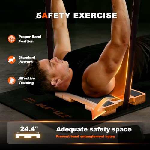 Wooden Fitness Board,180° foldable,resistance band board with honeycomb anti-slip design,natural pine exercise step platform for Band Training, Stretching, and Full-Body Home Gym