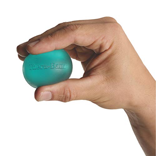 THERABAND Hand Exerciser, Ball For Hand, Wrist, Finger, Forearm, Grip Strengthening & Therapy, Squeeze Ball to Increase Hand Flexibility & Relieve Joint Pain, Blue, Firm