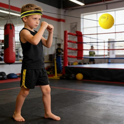 Reflex Ball Headband Multifunctional Fun Effective Reaction Training - color: Yellow ball
