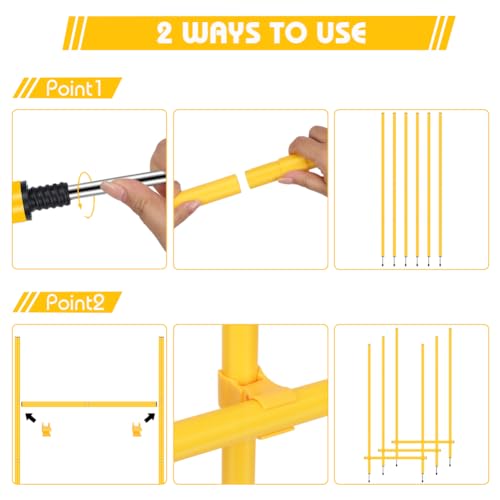 Agility Training Set with 3 Adjustable Speed Hurdles, 6 Poles, 1 Ladder, 12 Soccer Cones and Jump Rope, Footwork and Coordination Equipment for Soccer, Football, Basketball, Youth and Adults