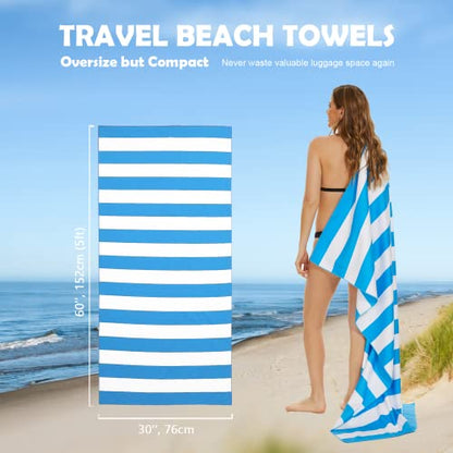 Your Choice Microfiber Beach Towel Sand-Free Quick Dry (67"x35"/60"x30") - color: G-set (4)-green/Rose Red/Blue/Gray, size: Large(60x30")