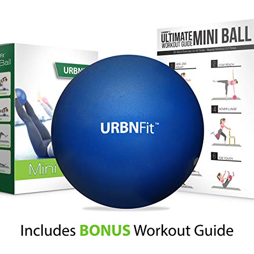URBNFit Mini Exercise Ball 9” – Small Pilates & Yoga Stability Ball for Core Strength, Balance, Pregnancy & Physical Therapy – Anti-Burst Swiss Ball w/Quick Pump – Home, Office, Gym