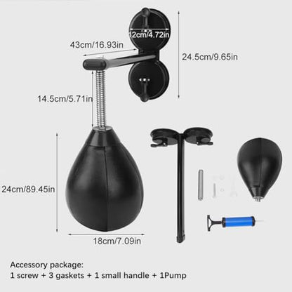 Adjustable Boxing Speed Ball with Suct Cup, 360° Rotating Wall-Mounted Reflex Sandbag for Men, Women, Kids - Perfect for Training and Fitness