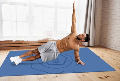 nuveti Large Exercise Mat (6'x 3'), Extra Wide Workout Mat for Men and Women, Yoga Mat Thick 1/2 1/4 Exercise Mats Non-Slip, Non-Toxic, Large Fitness Mat Perfect for Barefoot Exercise (Yoga, Pilates, Stretching, Meditation)