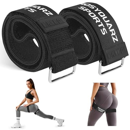 Booty Bands for Working Out, Blood Flow Restriction Bands for Women/Men, Adjustable Velcro Occlusion Resistance Bands BFR Training Bands for Glutes & Hip Building 2 Pack