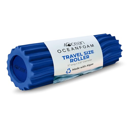 x 4ocean Roller (Royal Blue) – Limited Edition Muscle Roller for Back Pain & Yoga - High Density Foam for Physical Therapy - Textured for Deep Tissue Massage - size: Travel Size (11" x 3.35")