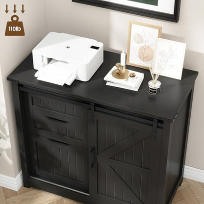 Vabches Lateral Filing Cabinets with Adjustable Shelf, Black - color: Pure Black, size: 3 Drawers