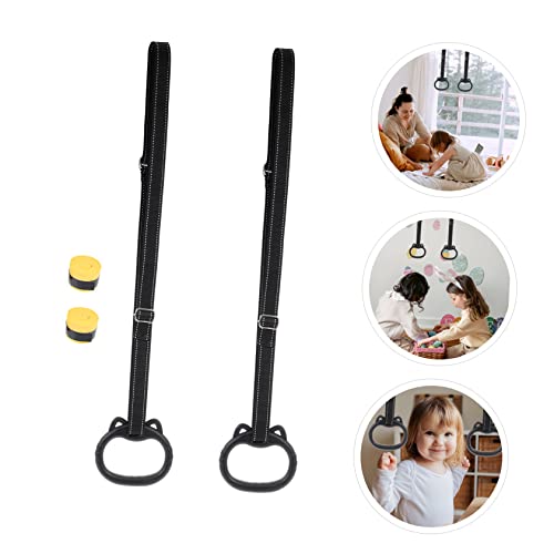 Fitness Gym Rings Set for Children Indoor Training Stretching Pull-Up Rings Straps Adjustable Weight Lifting Exercise Equipment for Home Use