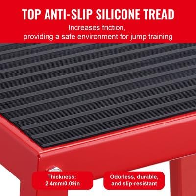 Happybuy 18" Plyometric Jump Box, Steel Plyo Box, Agility Platform, Anti-Slip Exercise Step Up Box for Home Gym Training, Conditioning, Strength, Red