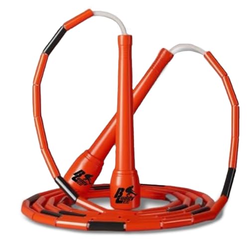 Buddy Lee New Beaded Jump Rope – Adjustable Skipping Rope for Adults – Durable, Tangle-Free Fitness Jump Rope with Ergonomic Handles for Cardio, Training & Outdoor Workouts - color: Orange