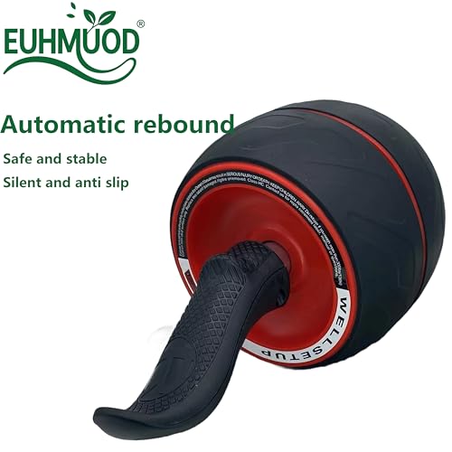Ab Roller Wheel with Built-in Spring Resistance, Ergonomic Core Workout Equipment for Home Gym, Dual-Wheel Design & Non-Slip Grips - 300lb Capacity