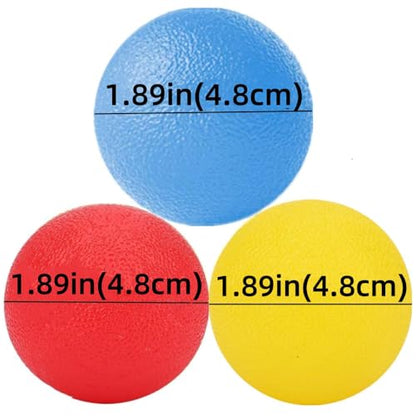 3 PCS Physical Therapy Hand Exercise Balls, Stress Relief Balls for Adults, Squeeze Balls Kits for Hand Finger Wrist Muscles, Hand Grip Strengthener Trainer,Finger Exerciser