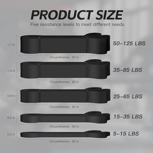 Pull Up Bands, Resistance Bands Set, Exercise Workout Bands for Men & Women, Ideal for Body Stretching, Physical Therapy and Muscle Training