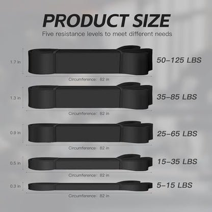 Pull Up Bands, Resistance Bands Set, Exercise Workout Bands for Men & Women, Ideal for Body Stretching, Physical Therapy and Muscle Training