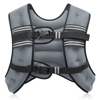 ZELUS Weighted Vest, 6lb/8lb/12lb/16lb/20lb/25lb/30lb Weight Vest with Reflective Stripe for Workout, Strength Training, Running, Fitness, Muscle Building, Weight Loss, Weightlifting