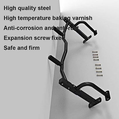 Wall-mounted Pull Up Bar Home Gym, 660lbs Capacity Heavy Duty Chin Up Bar Upper Body Workout Bar for Strength Training Equipment, Fitness Exercise Frame for Indoor Outdoor Use
