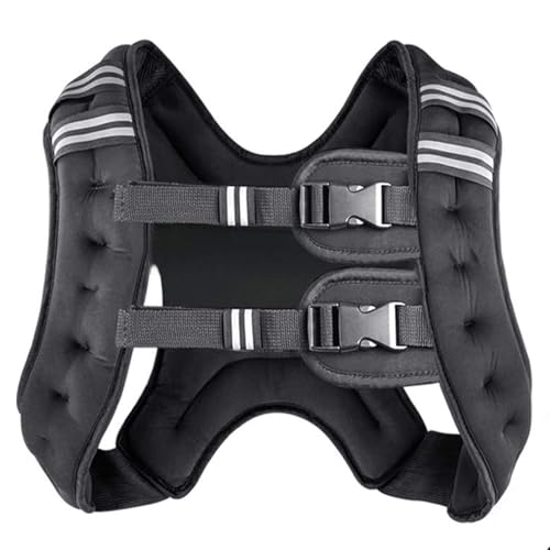 Weighted Vest for Women and Men 8 12 16 20 25 30 Lbs with Reflective Stripe and Double Adjustable Buckle Straps Weight Vests for Strength Training, Jogging, Cardio, Weight Loss