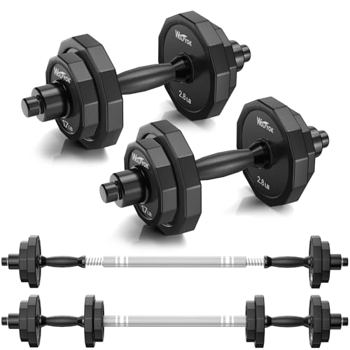 KISS GOLD Weights Dumbbells Set, Adjustable Dumbbell Sets 22Lbs 44Lbs 66Lbs 88Lbs with Solid Steel, Barbell Free Weight Set with Connector Workout Home Gym Equipment for Men Women Strength Training Shaping