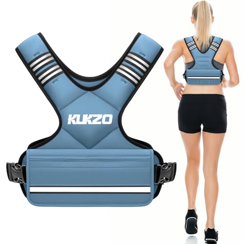 Adjustable Weighted Vest Women/Men, 6-12lb/12-18lb/20-32lb Weight Vest with 6 Ironsand Weights for Strength Training Rucking Running Walking Fitness Workout - color: Blue, size: 6-12lb