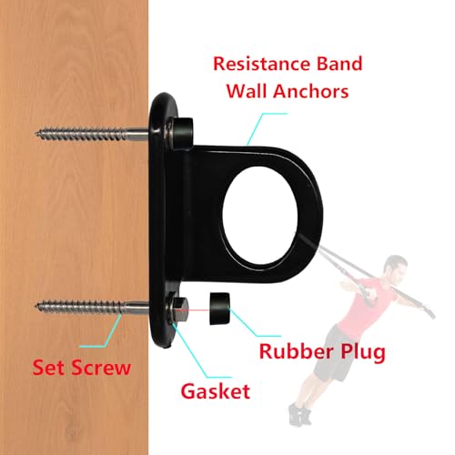 Resistance Band Wall Anchor (3PCS), Wall Mount Hooks for Home Workouts, Yoga, Gym, Stretch Straps & Suspension Trainers