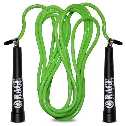 Rage Fitness R2 Speed Jump Rope – Adjustable PVC Speed Rope with Smooth Bearing Handles for Beginners to Advanced, Fast Cardio & Efficient Workouts