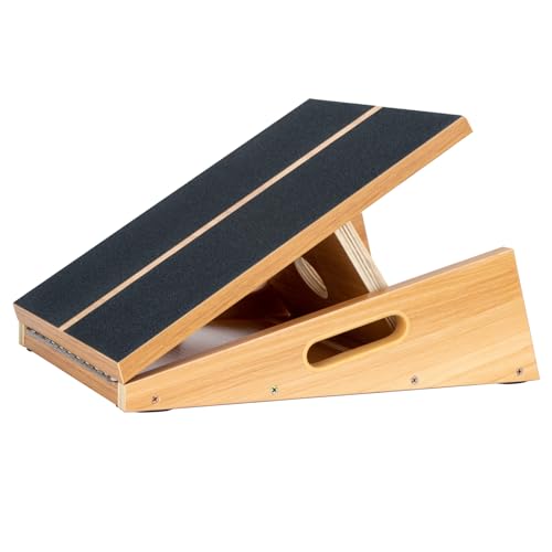 StrongTek Extra Large Wooden Slant Board, Adjustable Incline Board and Calf Stretcher, Stretch Board, Extra Side Handle 16 X 18 Inches, 5 Positions (500 LB Capacity) - style: Extra-Large