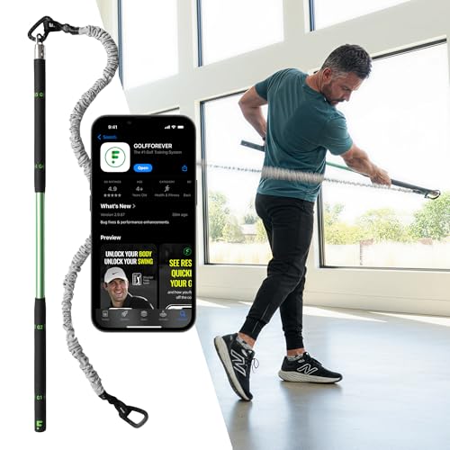 GolfForever Swing Trainer – Golf Fitness & Training System for Strength, Flexibility & Swing Power – Includes Membership & Premium Training Bar for Golf-Specific Workouts - size: 3-Month Membership