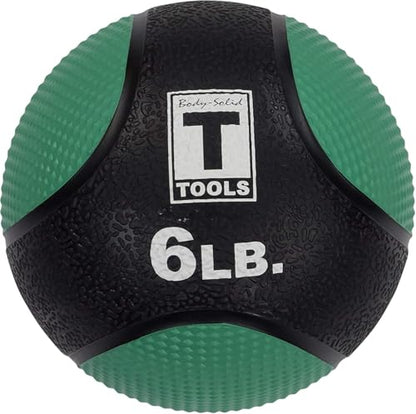 Body-Solid (GMR10B-PACK Medicine Ball Set for Upper and Lower Body Workouts - Superior Grip & Textured Surface Includes 4, 6, 8, 10, 12 Pound Balls with Convenient Rack Stand